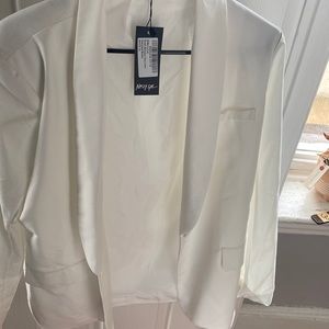 Oversized white blazer